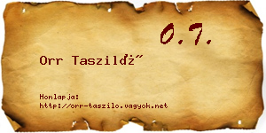 Orr Tasziló névjegykártya